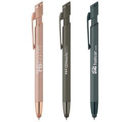 Pacific Softy Metallic Pen with Stylus and Laser Engraved Imprint - FREE Rush Production