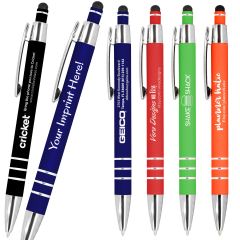 Celeste Soft Touch Metal Pens With Stylus - Special Offer