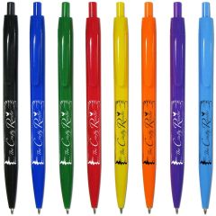 Custom Cambria Plastic Retractable Ballpoint Pen - Monochromatic Body Color