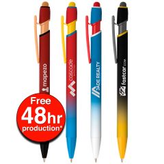 Superhero Ellipse Softy Pen with Stylus and Laser Engraved Imprint - FREE 48 Hour Rush Production