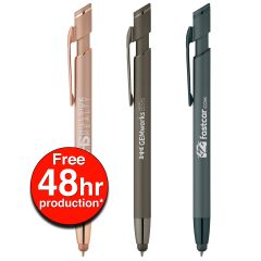 Pacific Softy Metallic Pen with Stylus and Laser Engraved Imprint - FREE 48 Hour Rush Production