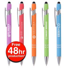 Ellipse Softy Pastels Pen with Stylus with Laser Engraved Imprint - FREE 48 Hour Rush Production