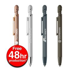 Atlantic Softy Metallic Pen with Stylus with Laser Engraved Imprint - FREE 48 Hour Rush Production