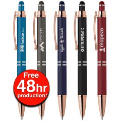 Phoenix Softy Rose Gold Classic Pen with Stylus with Laser Engraved Imprint - FREE 48 Hour Rush Production