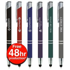 Tres-Chic Softy Stylus Pen with Laser Engraved Imprint - FREE 48 Hour Rush Production