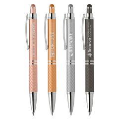 Phoenix Softy Metallic Pen with Stylus with Laser Engraved Imprint - FREE Rush Production